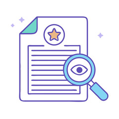 Poster - Completed Document Icon with Stars and Checkmark for Digital Design