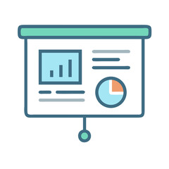 Poster - Presentation Board Icon: Business Report, Data Analysis, and Financial Strategy