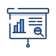 Poster - Data Analysis Presentation: Bar Chart, Magnifying Glass, and Statistics