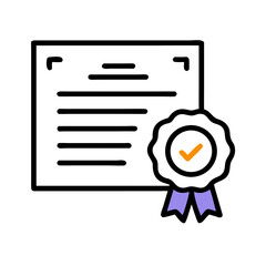 Poster - Completed Task Vector Illustration with Check Mark and Ribbon