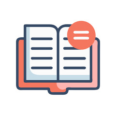 Poster - Stylized open book with a menu icon; modern learning and knowledge concept