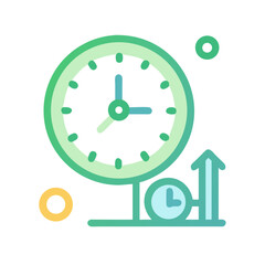 Poster - Productivity Time Management: Clock with Arrow Up for Growth, Deadline Management