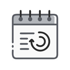Poster - Calendar with Refresh Arrow Icon: Scheduling, Time Management and Recurring Events