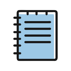 Poster - Blue Lined Notebook Icon: Notepad for Writing, Journaling, and Organization