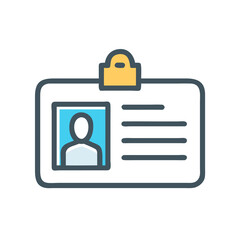 Poster - Identification Badge Icon with Holder and Picture, Corporate Identity Symbol