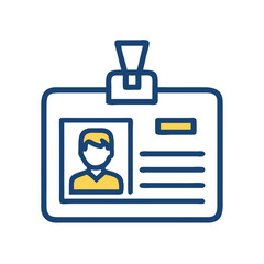 Poster - Identification Badge Vector Icon Illustration with Black Background
