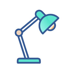 Aufkleber - stylish desk lamp icon illustration on black background for modern workspace