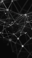 Fototapete - Abstract network connection, digital background, technology concept, data visualization