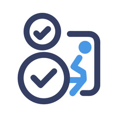 Poster - Successful User Authentication Process Illustration in Blue Tones on Black Background