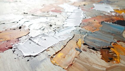 Poster - Artistic color fusion studio abstract painting indoor close-up creative exploration