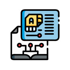 Poster - Artificial Intelligence Schema and Technology Connection Icon for Global Data Processing