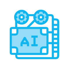 Poster - AI Machine Learning Diagram: Artificial Intelligence Concept, Data, and Neural Network