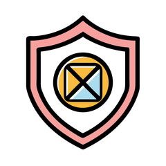 Poster - Email Protection Shield Icon: Secure Mail Communication with Digital Guard