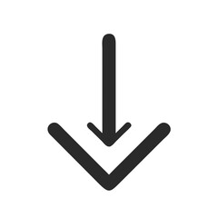 Poster - Downward Arrow Icon on Black Background: Navigation, Download, Direction