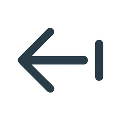 Poster - Modern Dark Blue Left Arrow Icon on Black Background for UI Design