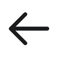Poster - Dark Left Arrow Icon on Black Background: Direction, Navigation, and Symbol