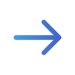 Poster - Right Arrow Icon with Blue Gradient on Black Background, Minimalist Design
