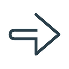 Poster - Right Arrow Icon with Unique Corner Design on Black Background