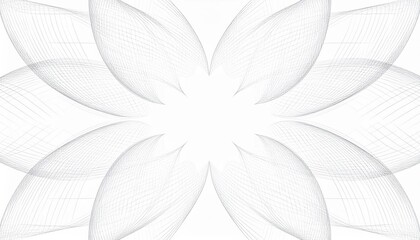 Poster - Elegant abstract leaf pattern design digital artwork minimalist aesthetic white background symmetrical view contemporary art concept