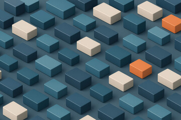 Aufkleber - This visually striking arrangement isometric blocks in structured rows highlights business strategy and decision-making perfect for various professional contexts