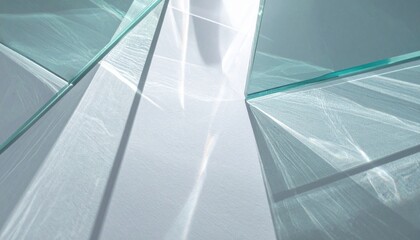 Poster - Dynamic glass structures modern architecture visual artwork minimalist environment abstract perspective for design inspiration