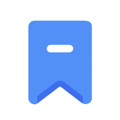 Poster - Blue Bookmark Icon with White Space for Title on Black Background