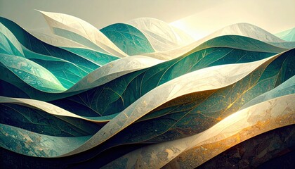 Aufkleber - Dynamic waves of nature abstract art coastal region visual content serene environment conceptual beauty