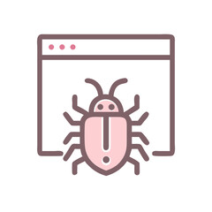 Poster - Computer bug, malware, virus infestation, website vulnerability, security threat illustration