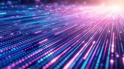 Shimmering star lines in digital style with blue and pink colors representing data flow

