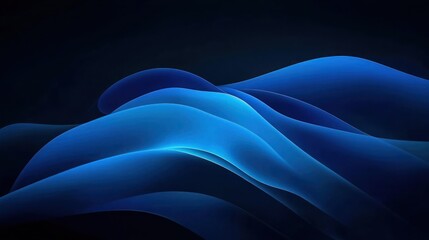 Poster - Abstract blue waves, dark background, digital art, website banner (2)