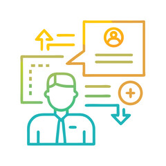 Poster - Employee Communication Outline Icon for Human Resource, Business and Management