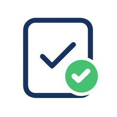 Poster - Blue and Green Check Mark Illustration: Done, Approved, Validated Icon