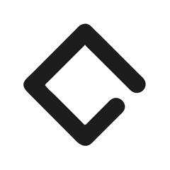Poster - Abstract Dark Gray Diamond Icon, Simple Outline Shape on Black Background
