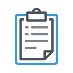 Poster - Blue Clipboard with Document Icon Illustration for Business and Project Management