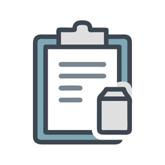 Poster - Clipboard Icon with Tag Isolated on Black Background, List and Note