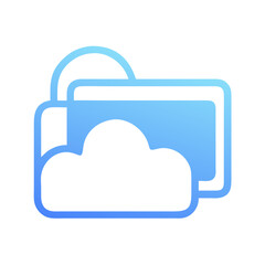 Poster - Blue Cloud Folder Data Storage Digital Access Icon Illustration