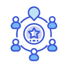 Poster - Teamwork success and high quality service connecting people in a collaboration icon