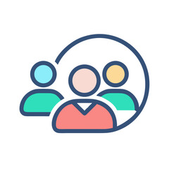 Poster - Teamwork Icon - Group of People, Collaboration, and Circle Graphic
