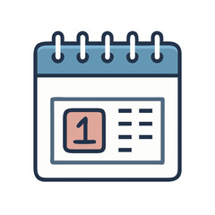 Poster - Calendar icon with the date of the first, isolated on black