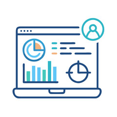 Poster - Data Analysis Dashboard on Laptop with User Profile and Charts
