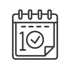 Poster - Calendar Icon with Check Mark - Date Completed, Task Finished, Schedule