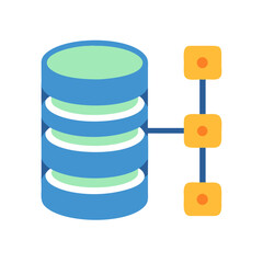Poster - Database storage with nodes and connections on black background illustration