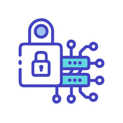 Poster - Cyber Security Lock: Data Protection, Encryption, and Network Security Concept