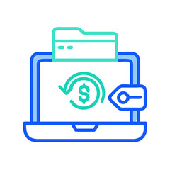 Poster - Neon Laptop, Currency Exchange, and Key: Secure Online Banking Illustration