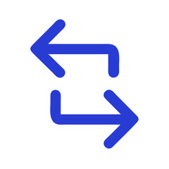Poster - Blue Swap Arrows Symbol on Black Background: Vector Illustration for Design