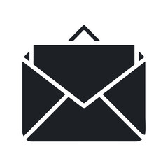 Poster - Dark Email Icon: Minimalist Message Symbol on Black Background