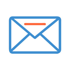 Poster - Blue Envelope Icon with Orange Line Indicating New Message on Black Background