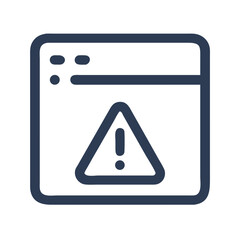 Poster - Website Error Message: Browser Window with Warning Sign Icon