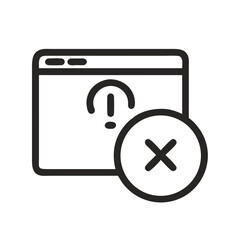 Poster - Error Message in Browser Window with Close Icon - Stock Illustration