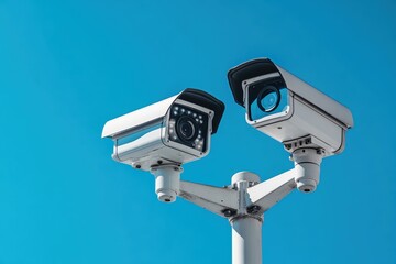 Poster - CCTV security system monitoring for safety and fire surveillance in urban areas